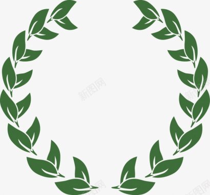 叶子树叶徽章透明绿色植物叶子草图标图标