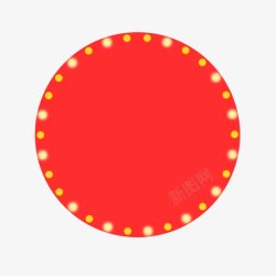 创意红色圆形边框装饰图案素材