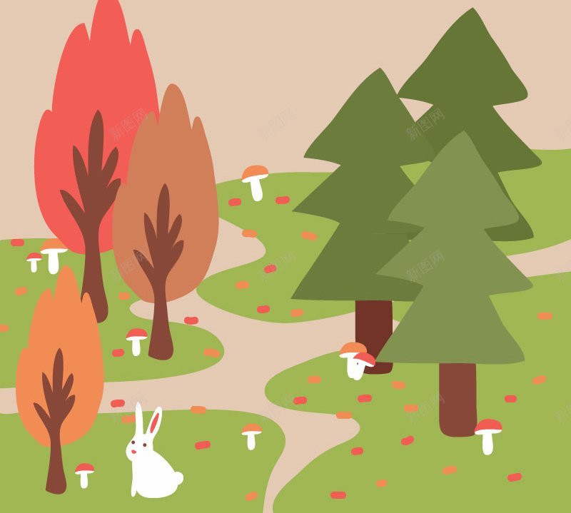 卡通森林矢量格式AI关键词兔子森林卡通蘑菇卡片jpg设计背景_88icon https://88icon.com 关键词兔子 卡片设计 卡通 卡通森林矢量 格式AI 森林 蘑菇