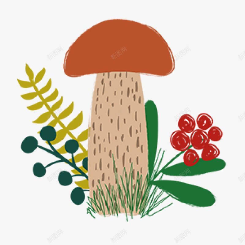 蘑菇插画图绿植png免抠素材_88icon https://88icon.com 免扣绿植高清图片 图 蘑菇插画