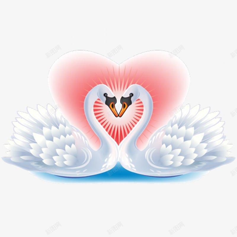 爱心两只鹅相会png免抠素材_88icon https://88icon.com  两只 大白鹅 相会 LOVE 红色 爱心 飘浮 浪漫 爱情 情人 情人节 