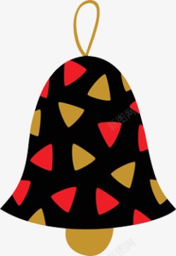 手绘黑色铃铛圣诞节装饰素材