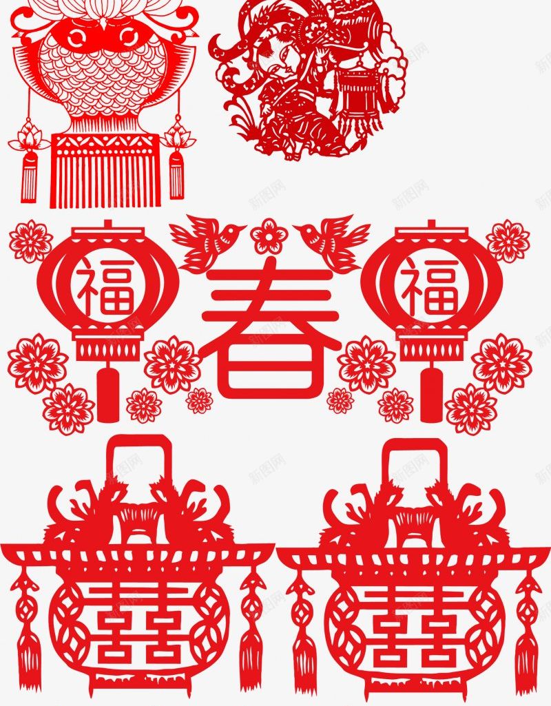 春节节日中国灯笼剪纸艺术Y其他png免抠素材_88icon https://88icon.com Y设计其他 中国 剪纸艺术 春节节日 灯笼