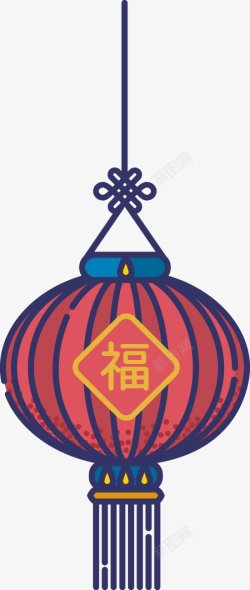 中国新年传统复古传统中国风日式翔云灯笼福娃素材