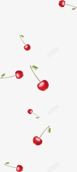 樱桃漂浮活动海报水果樱桃卡通图形素材