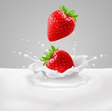 草莓牛奶矢量背景