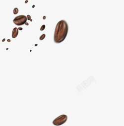 漂浮物咖啡豆素材