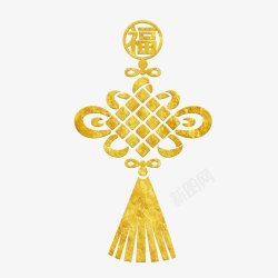 中国风传统烫金花纹中国结福字装饰素材