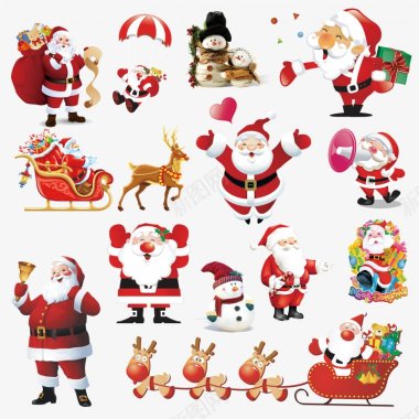 女装海报圣诞老公公圣诞节到了圣诞老人礼物透明淘宝天猫数图标图标