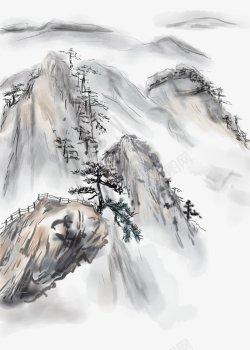 中国水墨墨迹喷溅片笔触笔刷画笔烟雾圆圈山素材