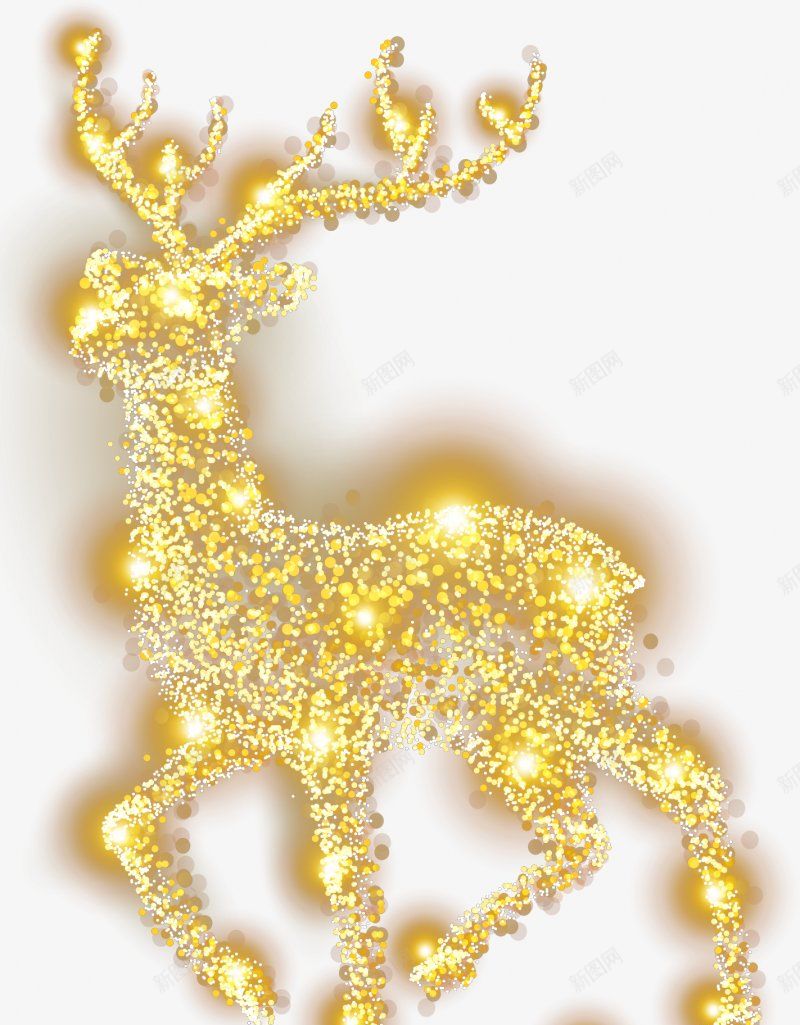 圣诞节麋鹿装饰传统节日淘宝阿里等活动png免抠素材_88icon https://88icon.com 圣诞 圣诞节 麋鹿 金色 