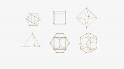 线条框架立体几何素材