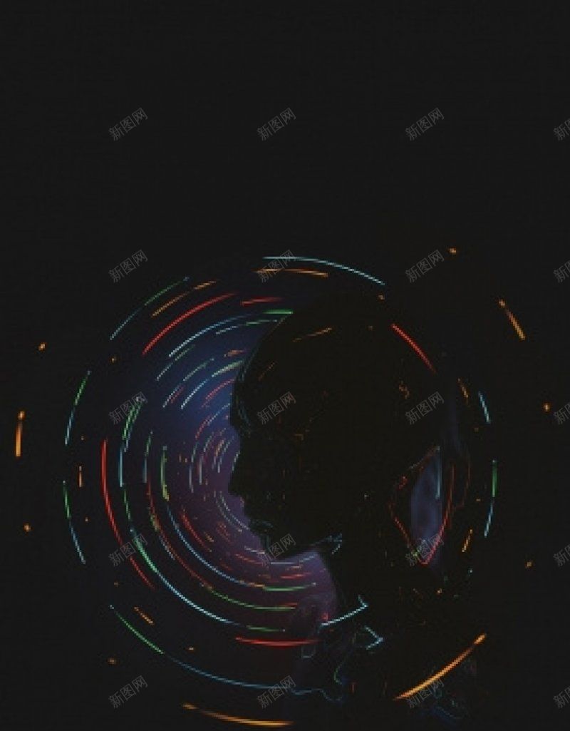 大气黑色线条圆环人像H5免费H5jpg设计背景_88icon https://88icon.com 免费H5