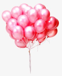 粉红色气球懒人透明合成情人节新年海报电商春素材