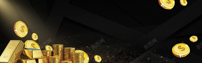 商务金融黑金商务海报banner金色黑色黑色黑色黑背景