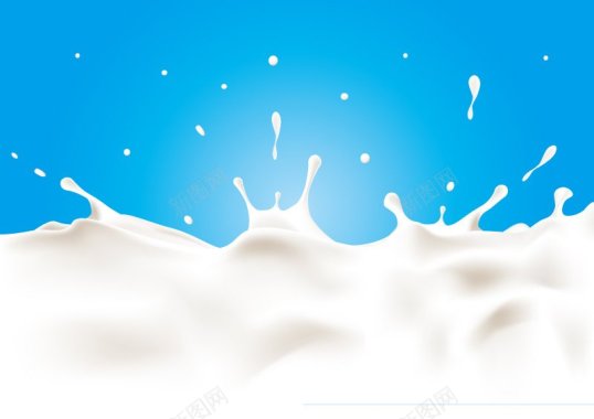 飞溅的牛奶矢量简单加关注维生素wcy电商海报淘宝海背景