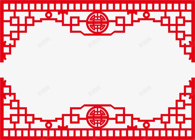 古典中式中国风红色花纹祥云边框边角标题栏外框剪纸透png免抠素材_88icon https://88icon.com 透明可下载