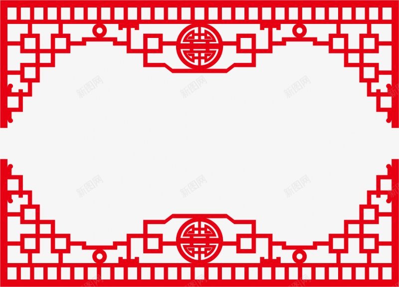 古典中式中国风红色花纹祥云边框边角标题栏外框剪纸透png免抠素材_88icon https://88icon.com 透明可下载