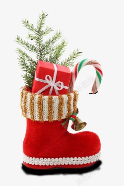 创意红色靴子圣诞元素装饰图素材