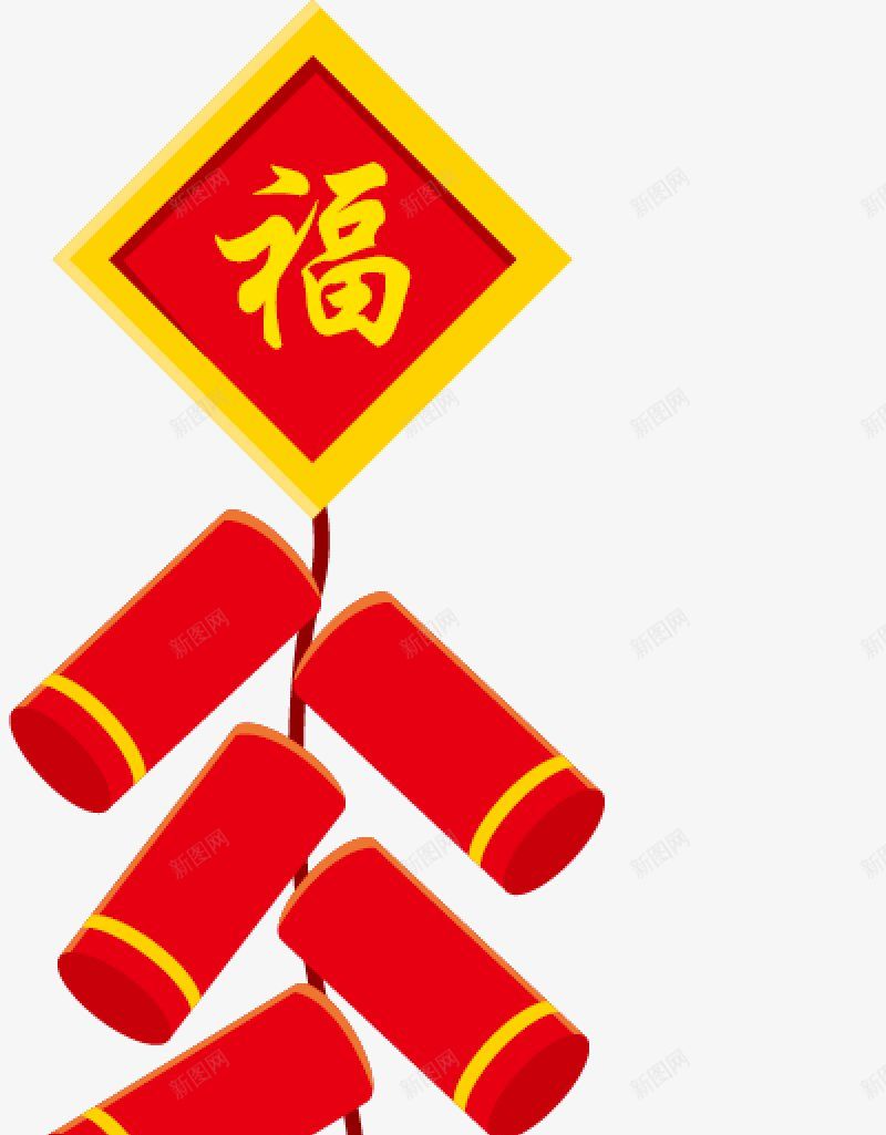 鞭炮2019年新年快乐中国年传统复古氛围复古传png免抠素材_88icon https://88icon.com 鞭炮