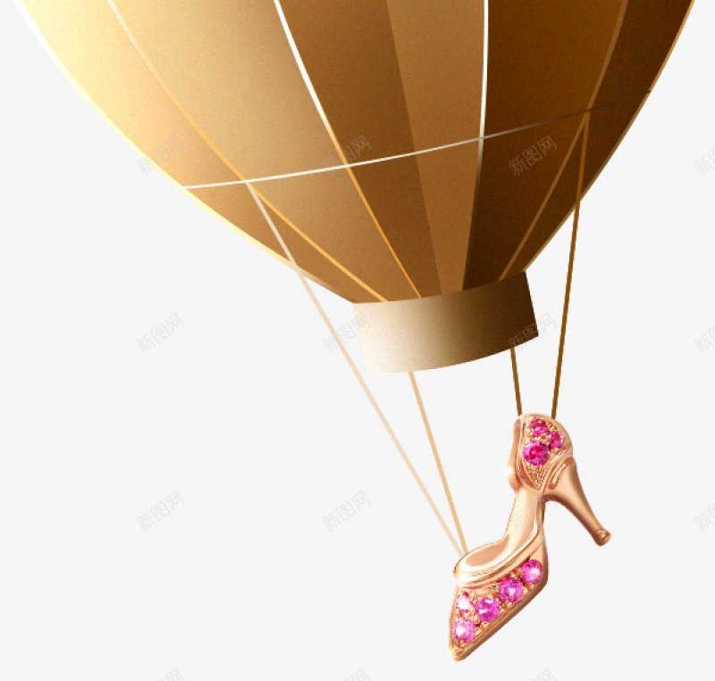 立体热气球水晶鞋png免抠素材_88icon https://88icon.com 立体 气球 红色水晶鞋