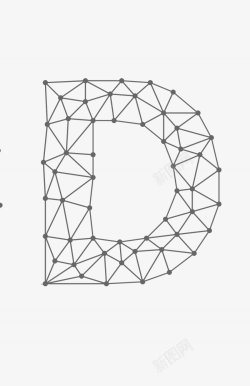 字母创意文本艺术字几何字母D3素材
