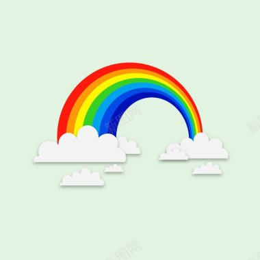 精致彩虹云朵矢量格式AI关键词云朵彩虹背景