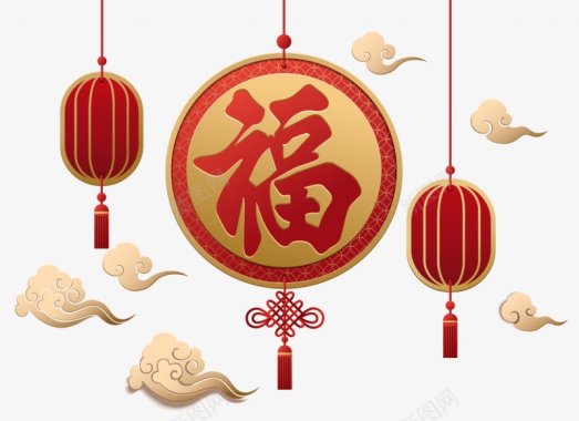 过年喜庆漂浮喜庆过年中国风新年元旦喜庆过节图标图标