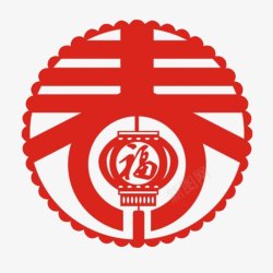 春节新春元旦节日灯笼炮竹剪纸红色拜年中国结灬小狮子素材