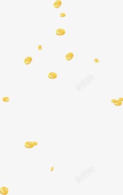 卡通手绘金币元素素材
