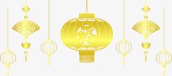 东方传统新年金色新年氛围复古传统中国风日式素材