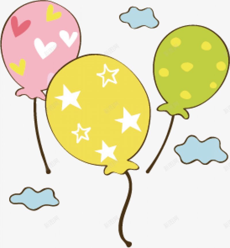 手绘彩色气球装饰png免抠素材_88icon https://88icon.com 彩球 气球 气球热气球 漂浮 礼物 礼盒 降落伞