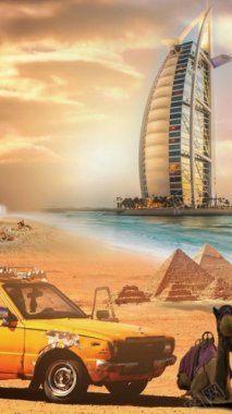 埃及迪拜旅游宣传海报免费H5背景