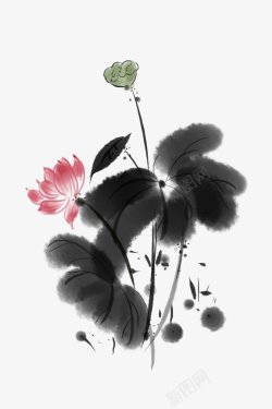 中国水墨墨迹喷溅片笔触笔刷画笔烟雾圆圈山素材