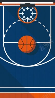手绘卡通篮球球赛篮球场海报免费H5背景