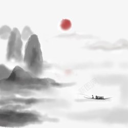 中国水墨墨迹喷溅片笔触笔刷画笔烟雾圆圈山素材