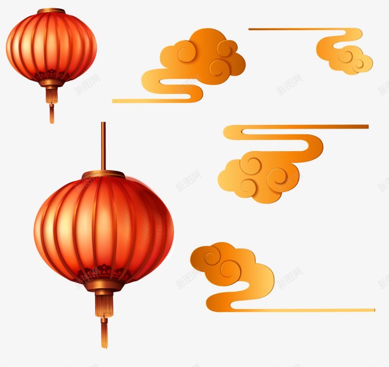 年货灯笼祥云中国风年新年png免抠素材_88icon https://88icon.com 中国风 年 年货 新年 灯笼 祥云