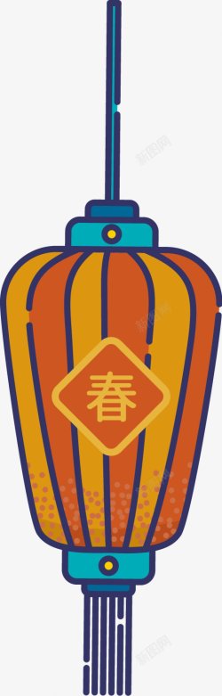 中国新年传统复古传统中国风日式翔云灯笼福娃素材