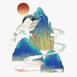 国潮中国风传统透明图案透明漂浮海报素材