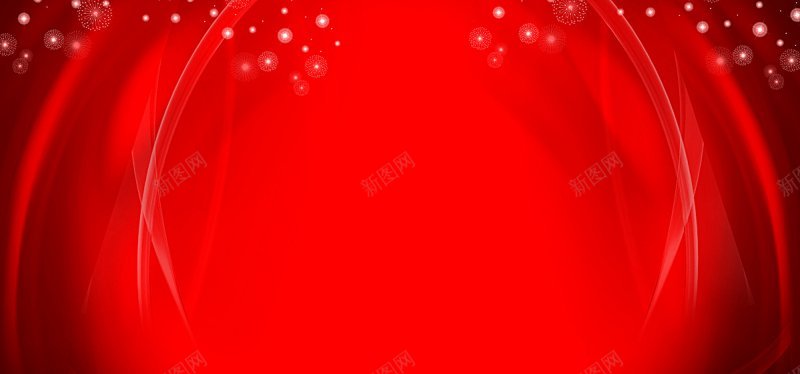 红色红色雪花底纹金边金光闪光四射喜庆春节舞台点点星背景