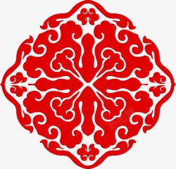 中国传统花纹中国红透明中国素材