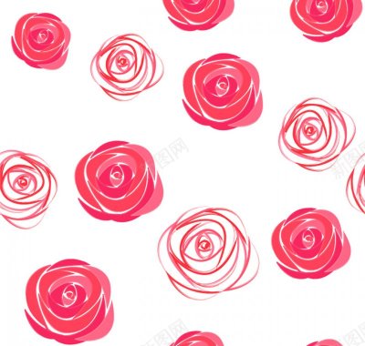 水彩玫瑰花朵无缝矢量纹理背景