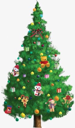 挂树挂满各色圣诞礼物的圣诞树免扣图高清图片