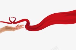 红绸飘带红丝带漂丝带手绢锦中国实物实物旗巾帼中国中素材