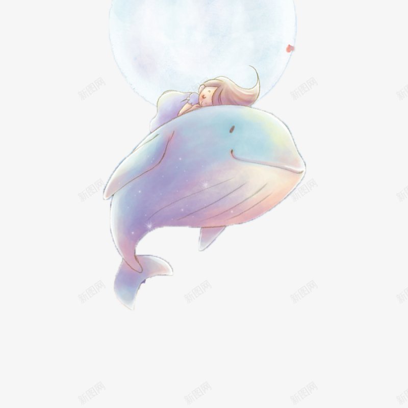 创意治愈系鲸鱼灬小狮子灬素锦校园点缀png免抠素材_88icon https://88icon.com 素锦校园点缀