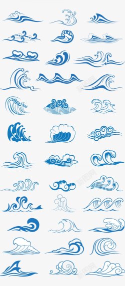 中国传统水波纹透明巨幅中国素材