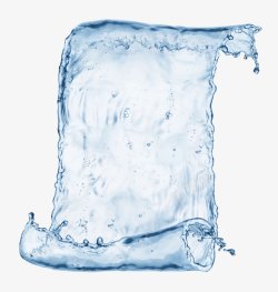 透明水滴水形状卷纸水卷轴创意水形状飞溅喷溅的水冒险素材
