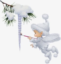 戴帽子拿扫把的圣诞雪人装饰图素材