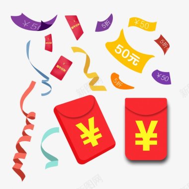春节新春元旦节日灯笼炮竹剪纸红色拜年中国结图标图标