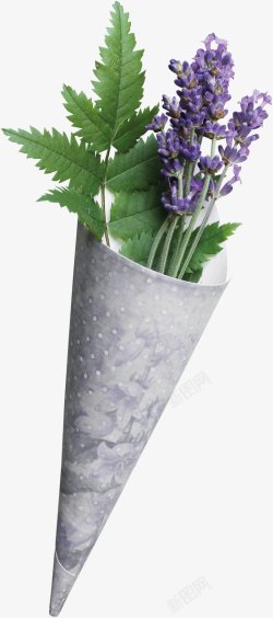 手绘紫色鲜花居家装饰图素材